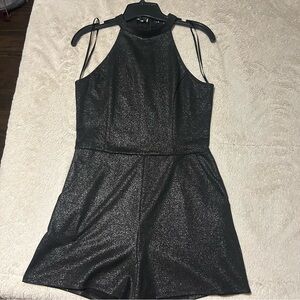 One clothing Black Halter Romper